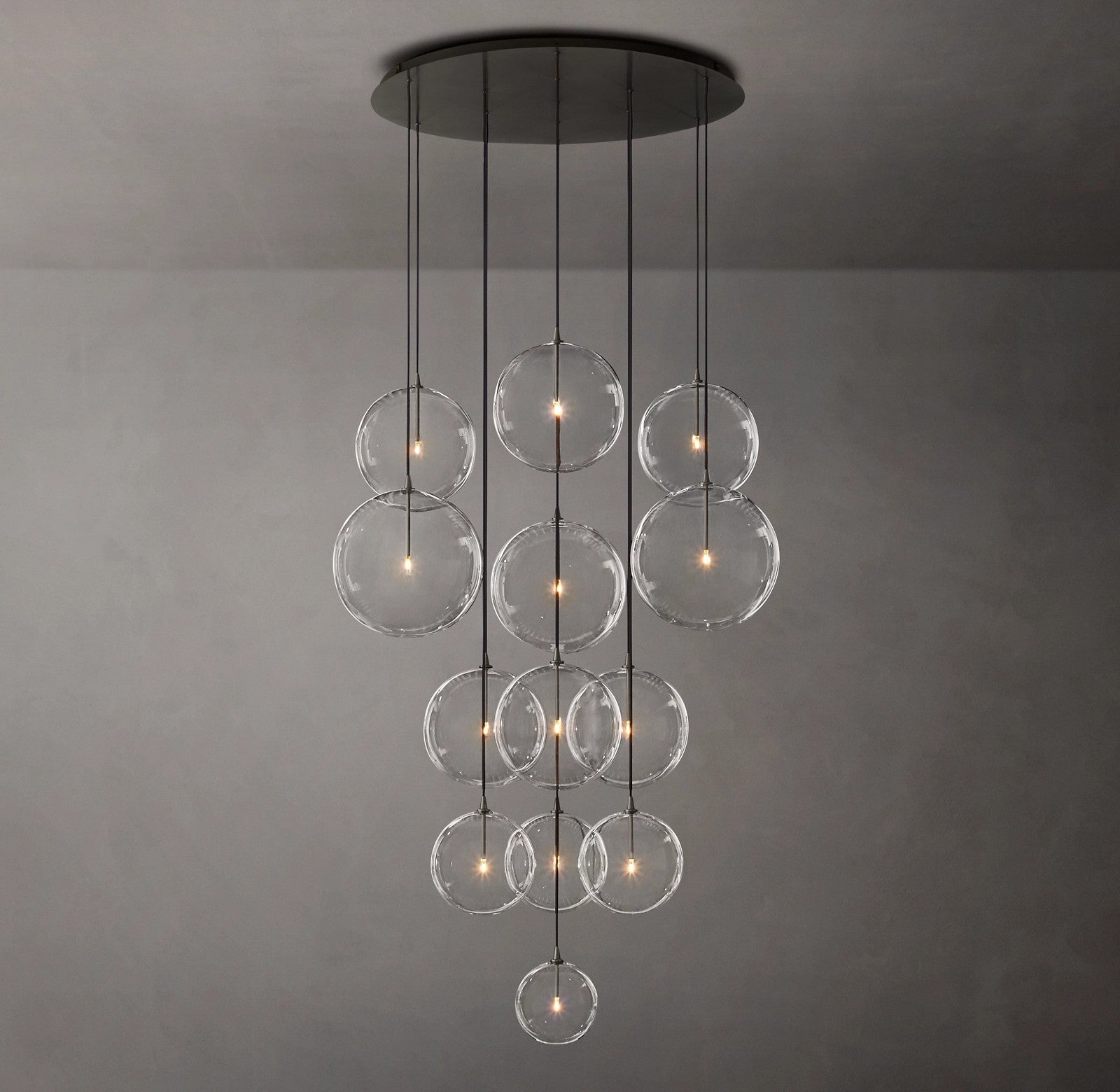 Clear Globe Mobile Cluster Chandelier 44"
