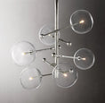 Load image into Gallery viewer, Clear Globe Mobile Six-Arm Chandelier 40"
