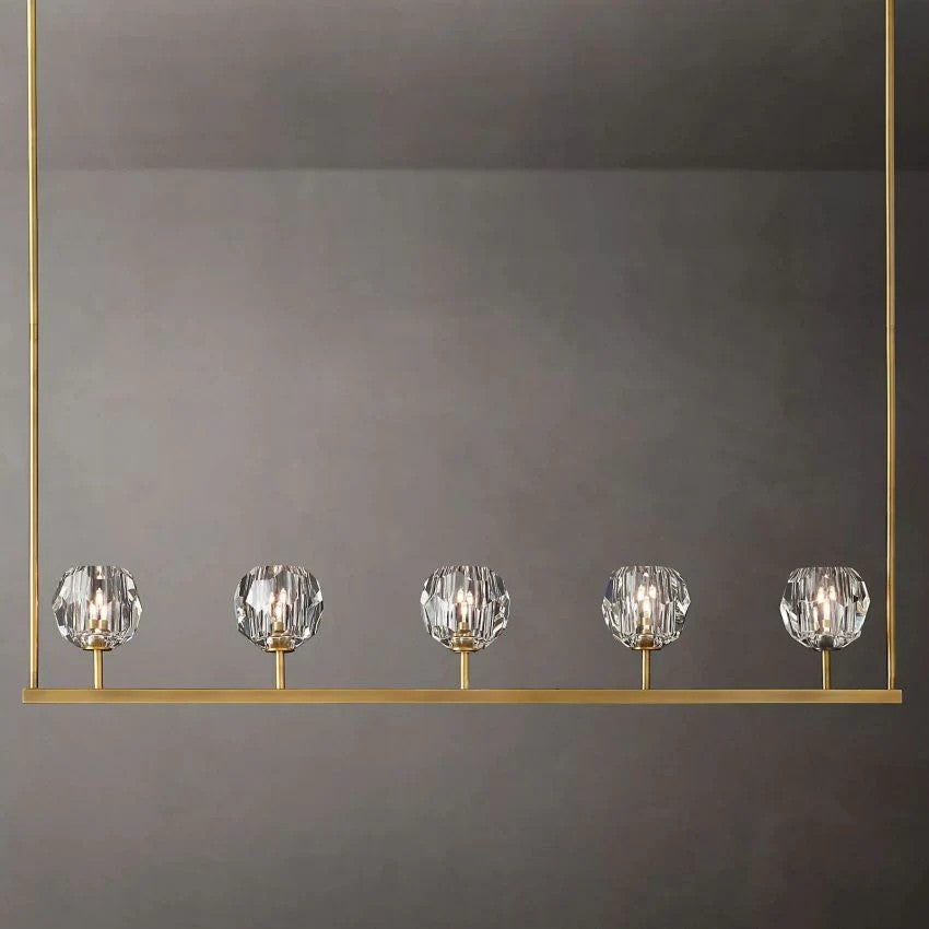 Crystal Ball Linear Chandelier 48"