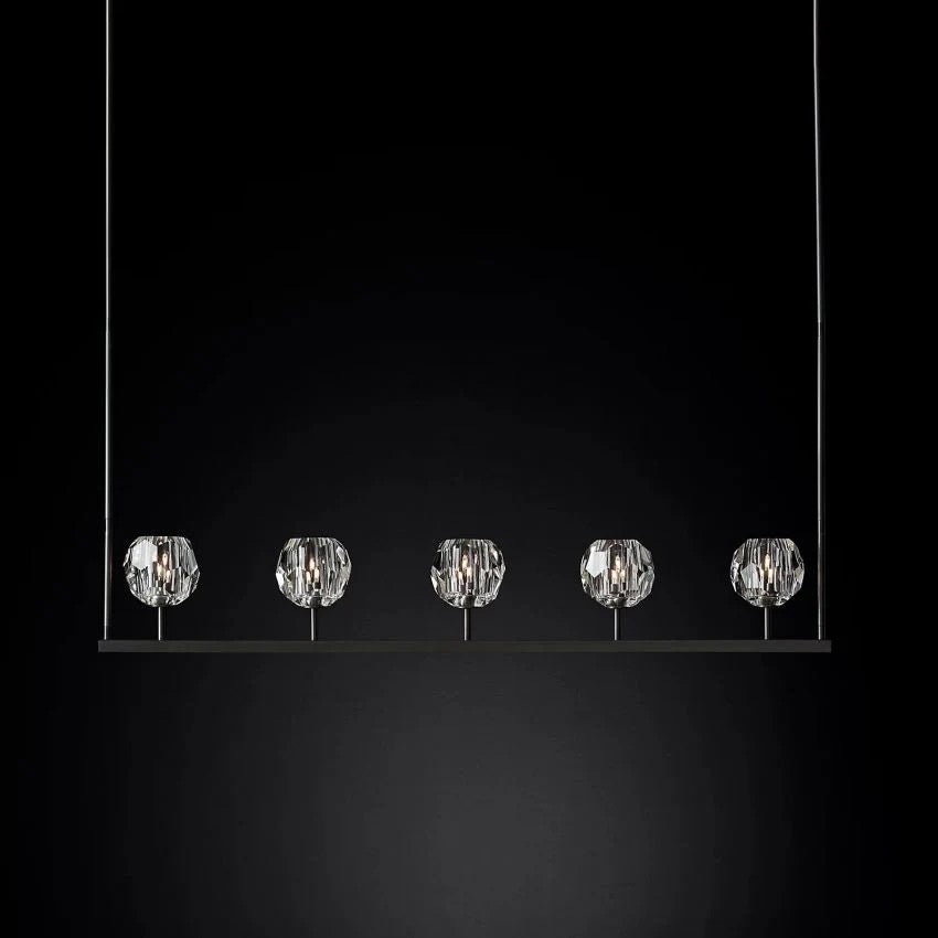 Crystal Ball Linear Chandelier 48"
