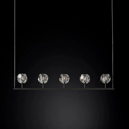 Crystal Ball Linear Chandelier 48"