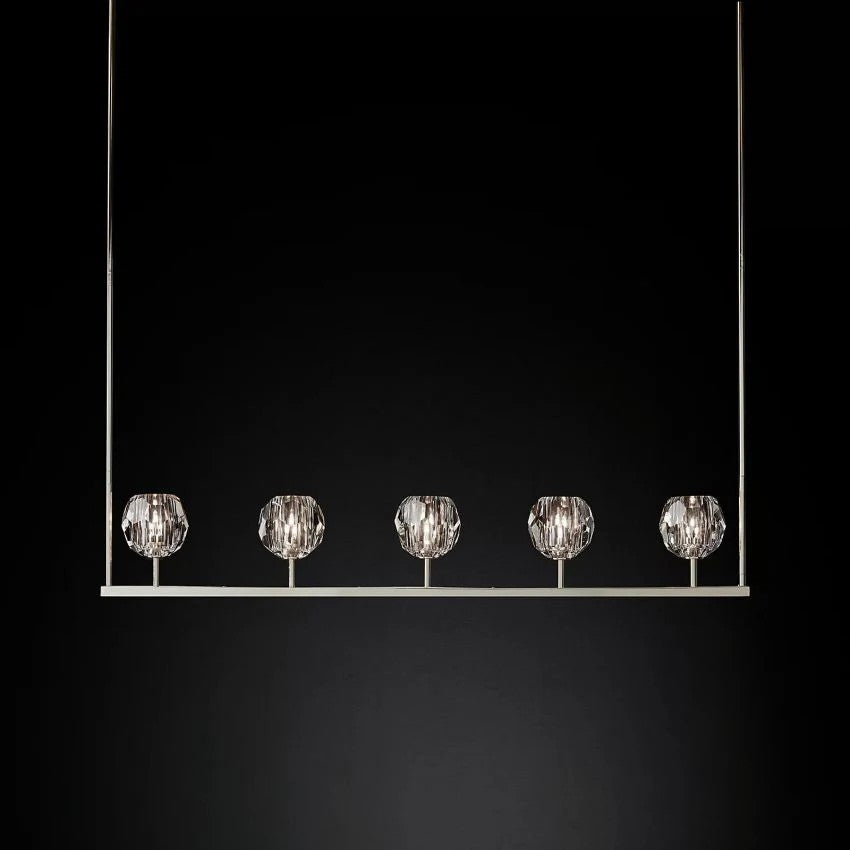 Crystal Ball Linear Chandelier 48"