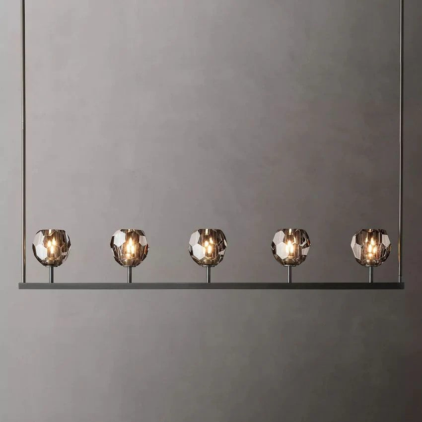 Crystal Ball Linear Chandelier 48"
