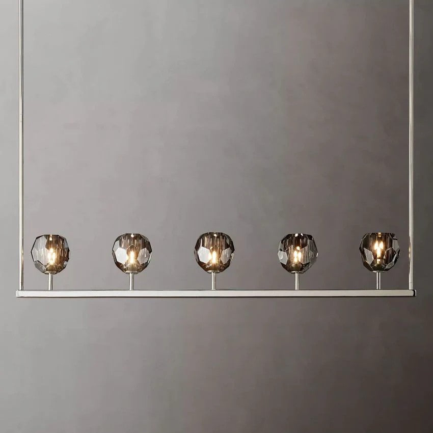 Crystal Ball Linear Chandelier 48"