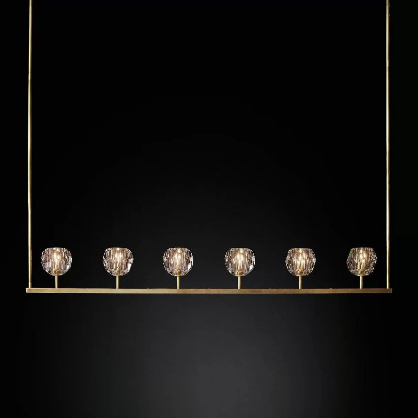 Crystal Ball Linear Chandelier 60"