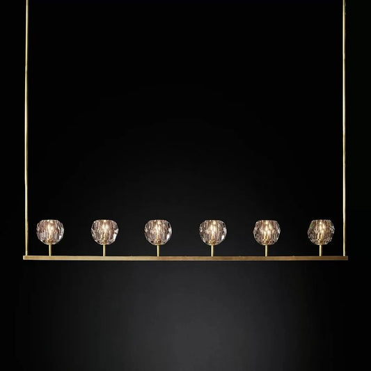Crystal Ball Linear Chandelier 60"