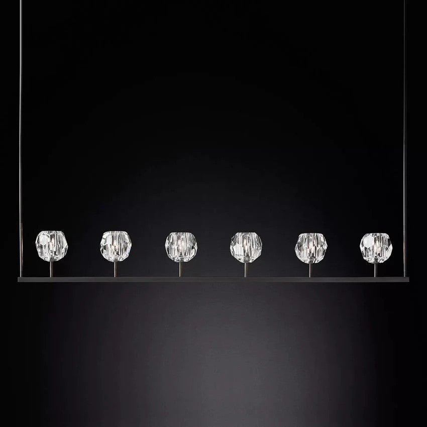Crystal Ball Linear Chandelier 60"
