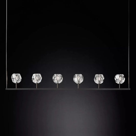 Crystal Ball Linear Chandelier 60"