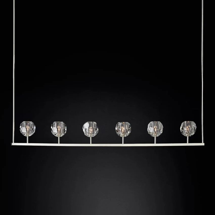Crystal Ball Linear Chandelier 60"