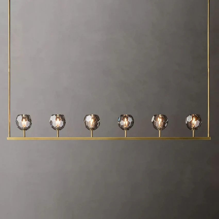 Crystal Ball Linear Chandelier 60"