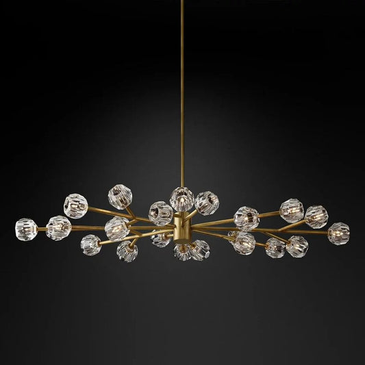 Crystal Ball Oval Chandelier 72"