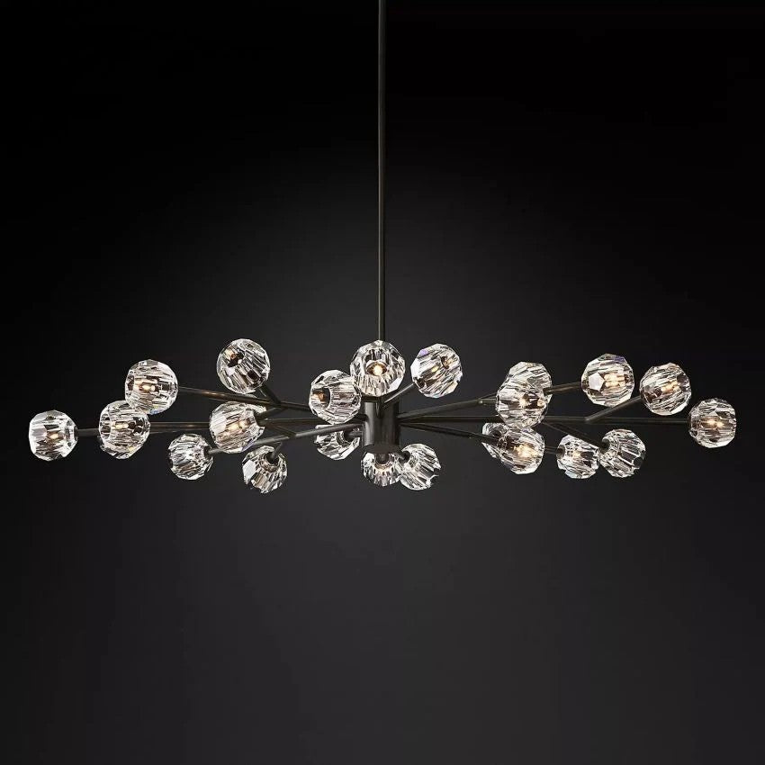 Crystal Ball Oval Chandelier 72"