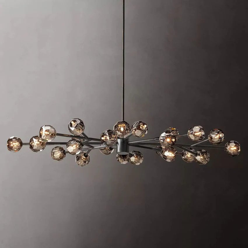Crystal Ball Oval Chandelier 72"