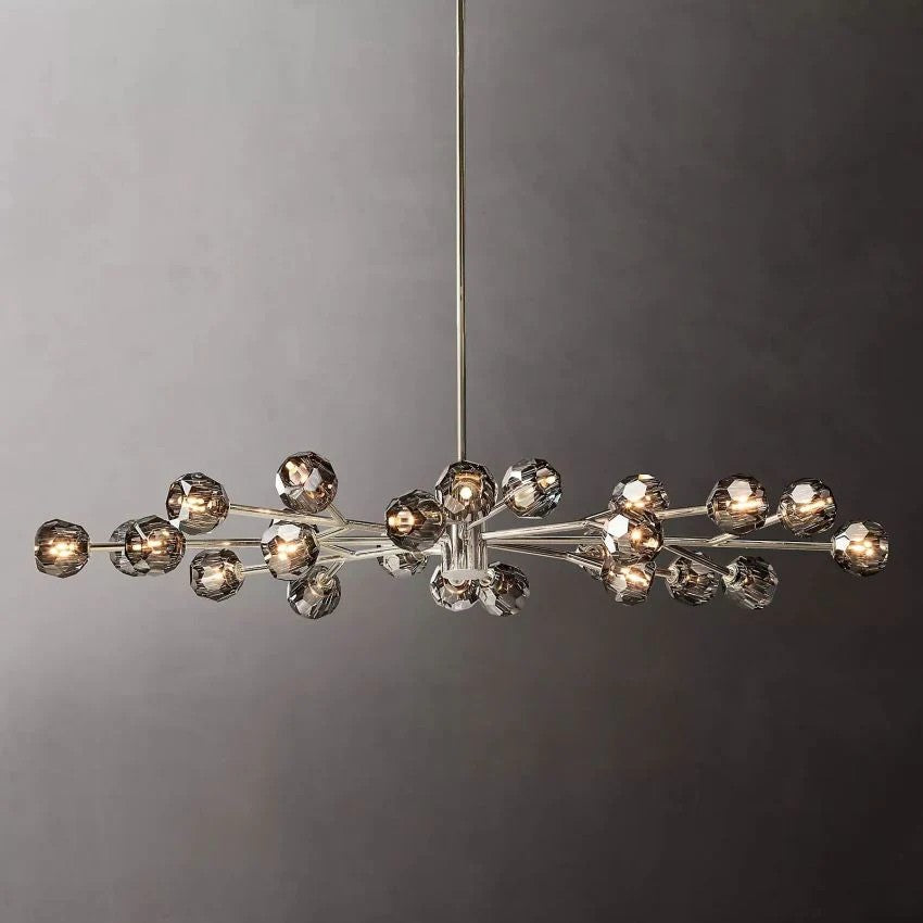 Crystal Ball Oval Chandelier 72"
