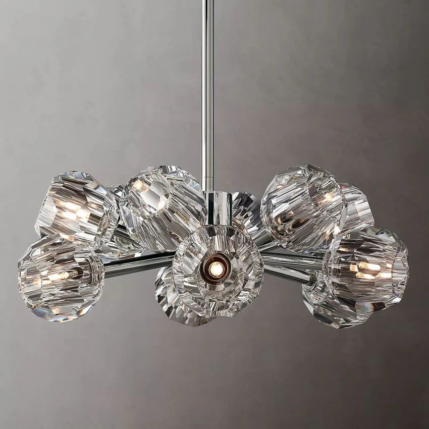 Crystal Ball Round Chandelier 24"