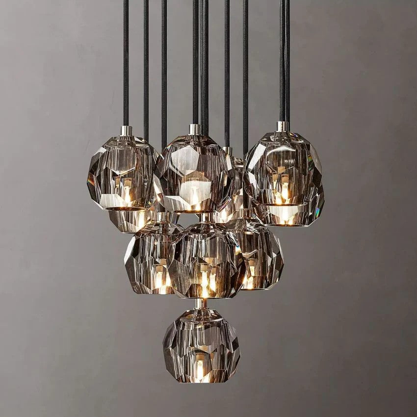 Crystal Ball Round Cluster Chandelier 14"