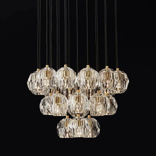 Crystal Ball Round Cluster Chandelier 24"