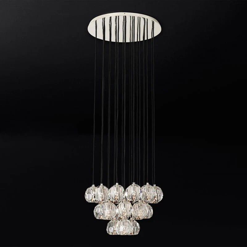 Crystal Ball Round Cluster Chandelier 24"