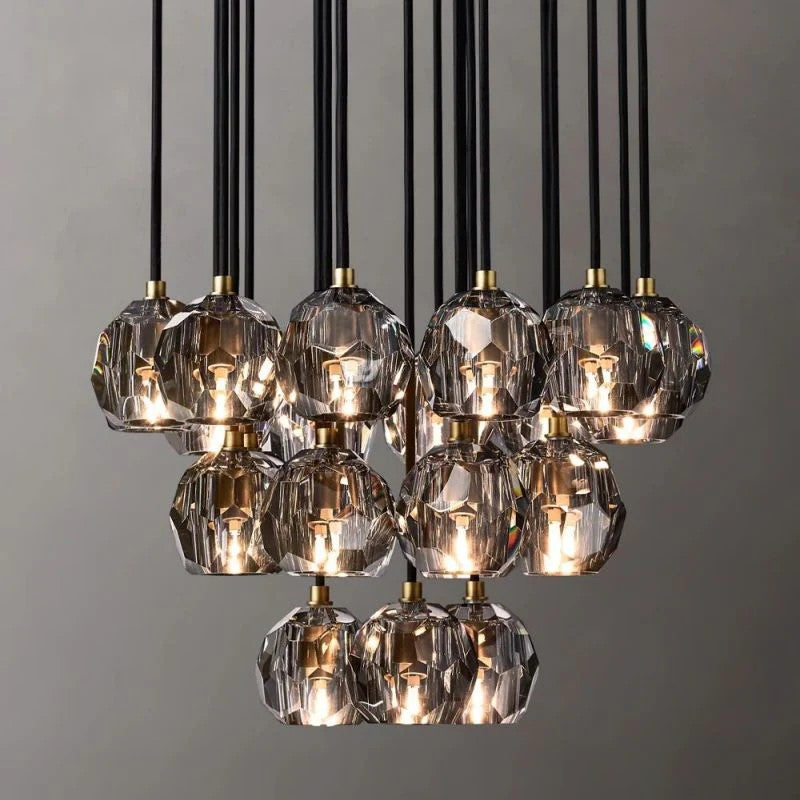 Crystal Ball Round Cluster Chandelier 24"