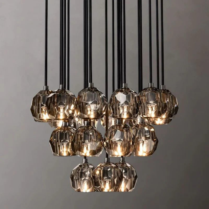 Crystal Ball Round Cluster Chandelier 24"
