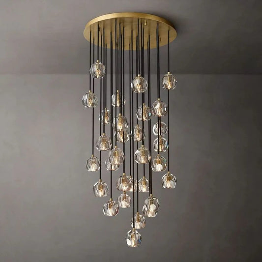 Crystal Ball Round Cluster Chandelier 30"