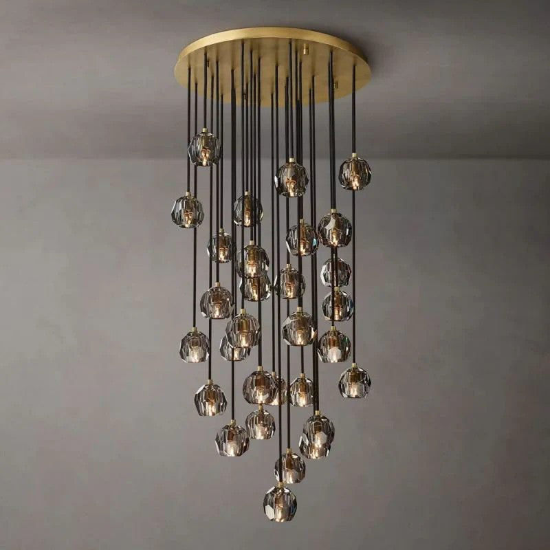 Crystal Ball Round Cluster Chandelier 30"