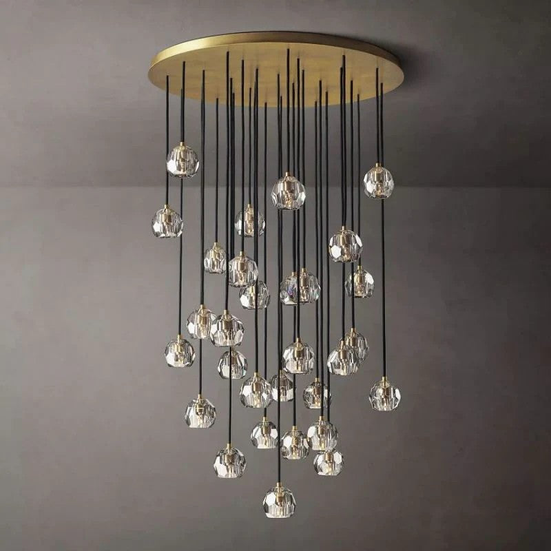 Crystal Ball Round Cluster Chandelier 40"