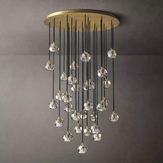 Crystal Ball Round Cluster Chandelier 40"