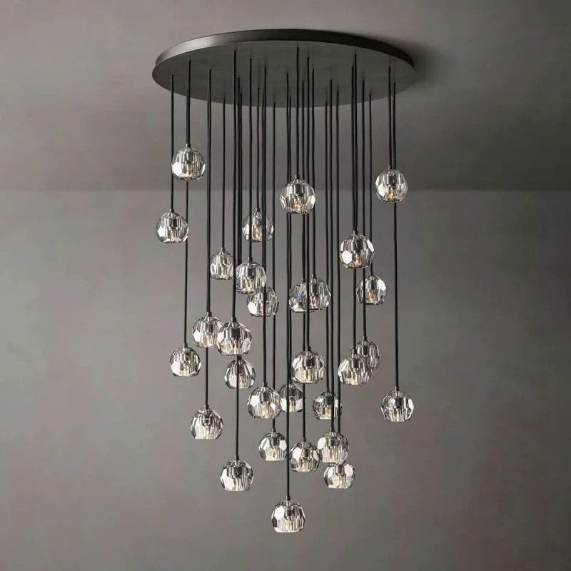 Crystal Ball Round Cluster Chandelier 40"