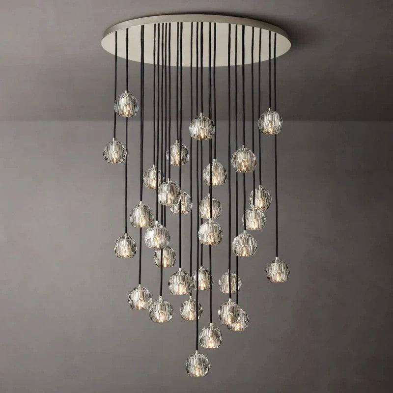 Crystal Ball Round Cluster Chandelier 40"