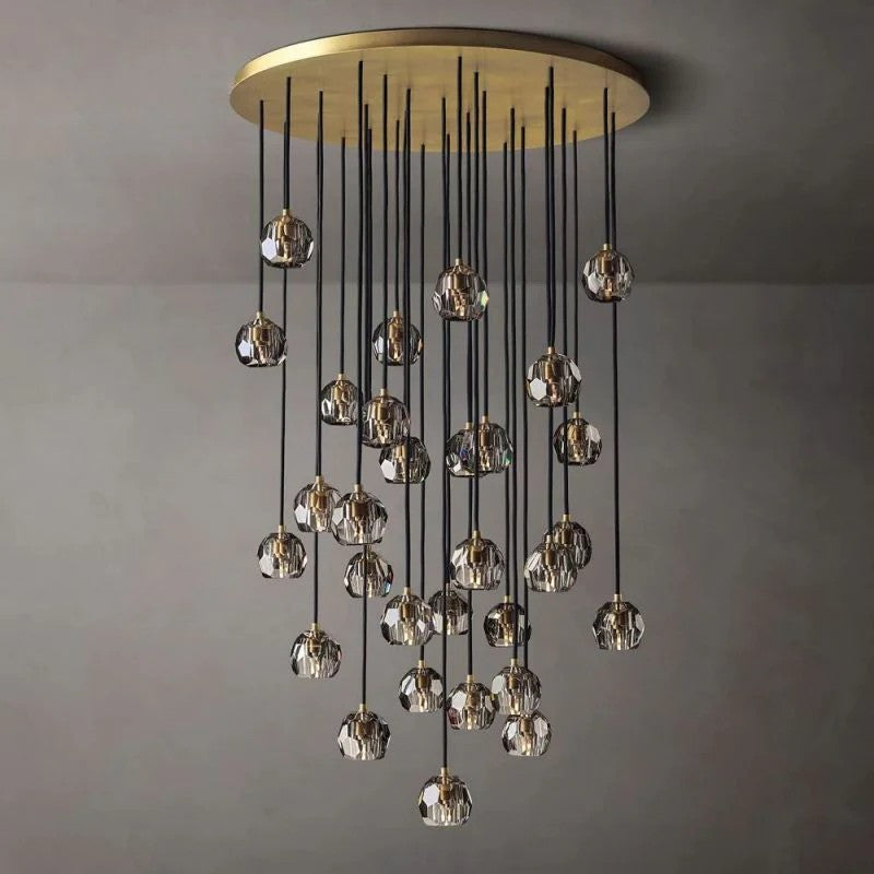 Crystal Ball Round Cluster Chandelier 40"