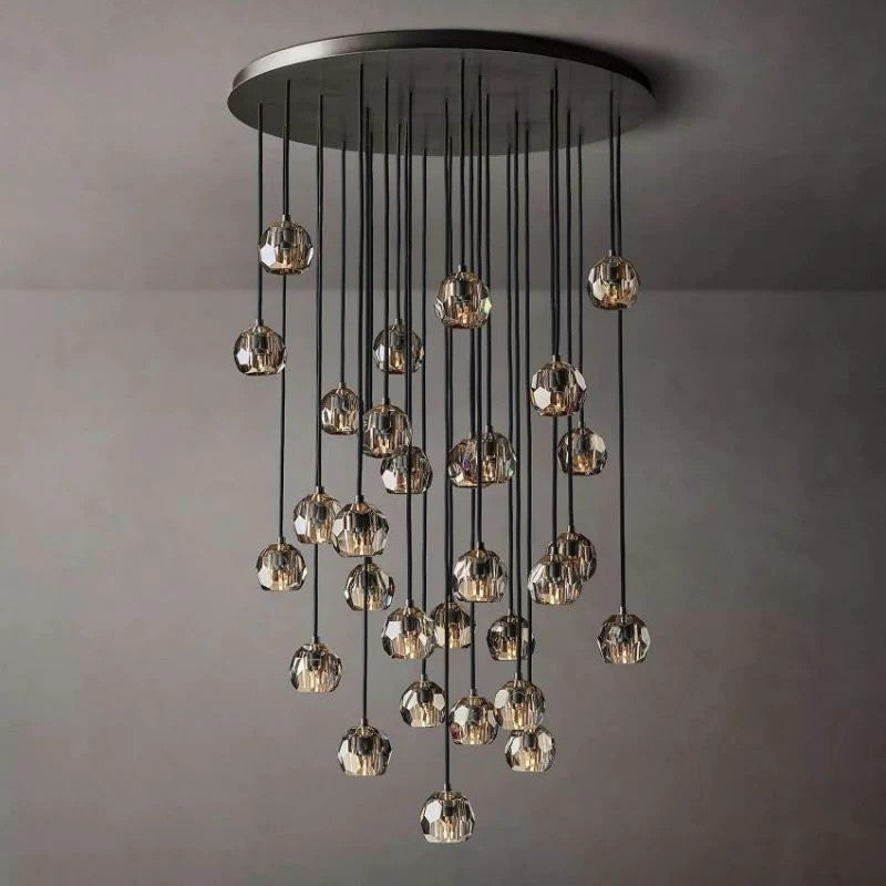 Crystal Ball Round Cluster Chandelier 40"