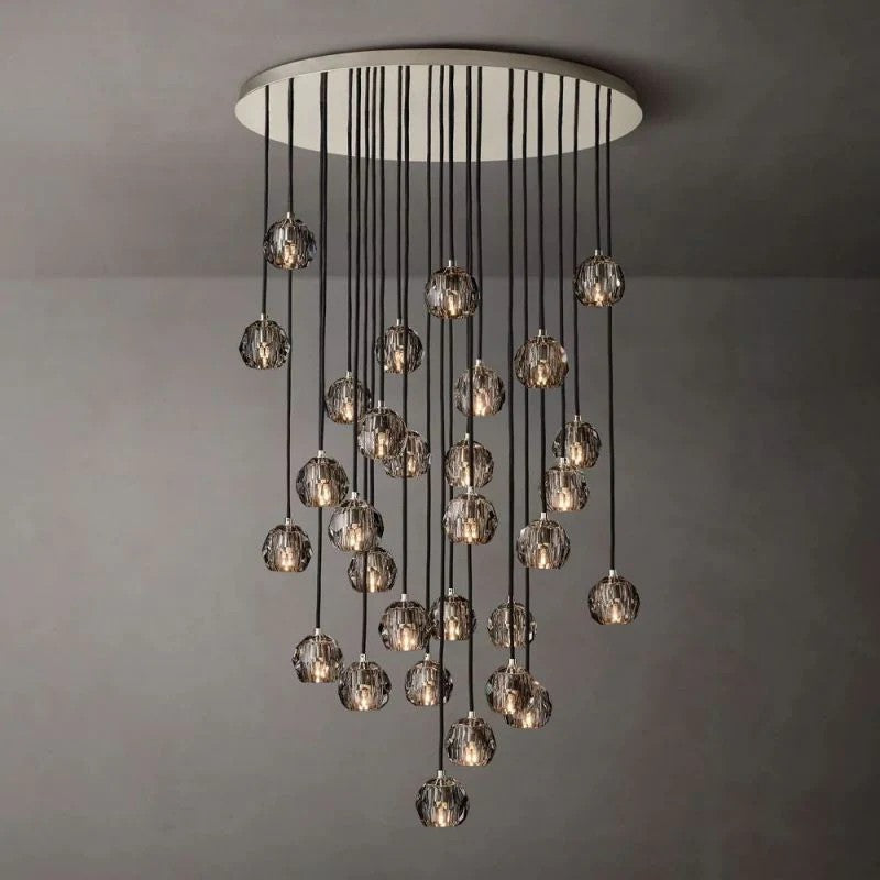 Crystal Ball Round Cluster Chandelier 40"