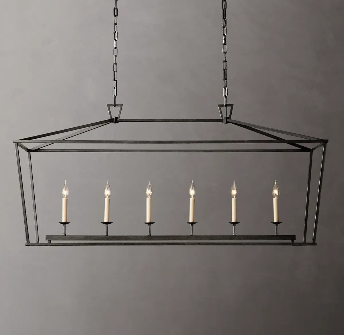 Dickens 19th C. English Openwork Rectangular Chandelier 54"