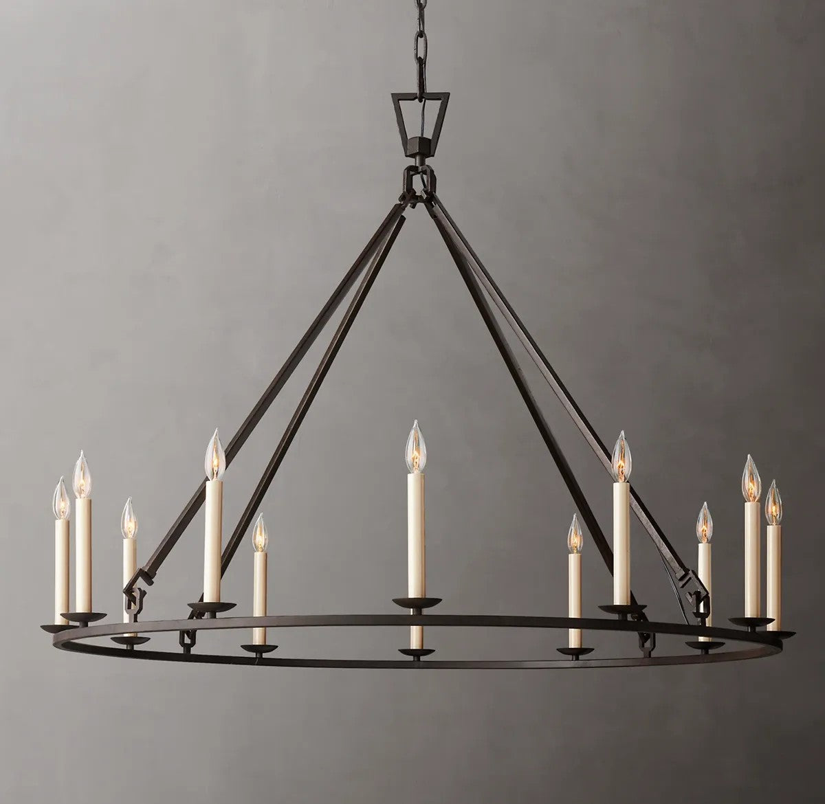 Dickens 19th C. English Openwork Round Chandelier 50"