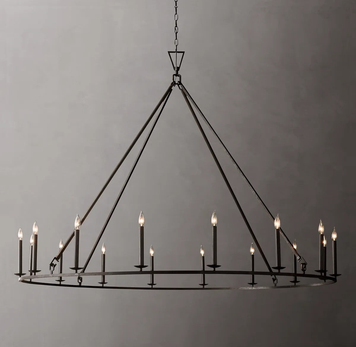 Dickens 19th C. English Openwork Round Chandelier 72"