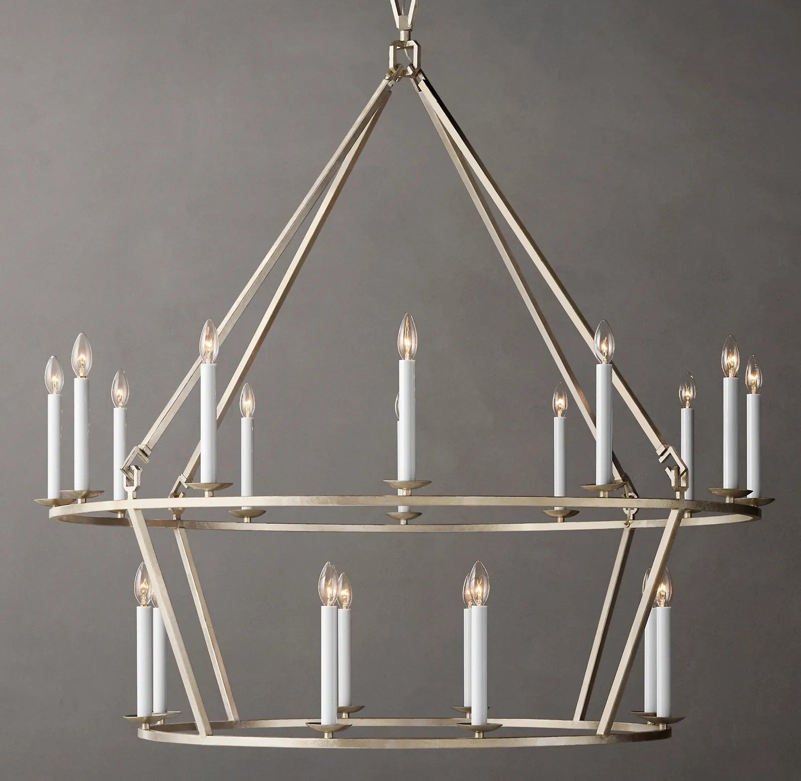 Dickens 19th C. English Openwork Two-Tier Round Chandelier 50"