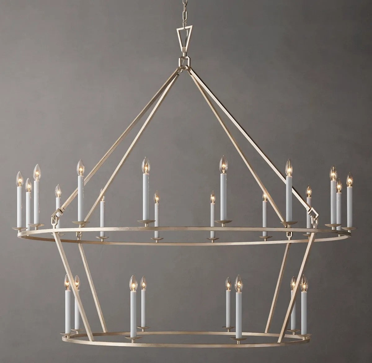 Dickens 19th C. English Openwork Two-Tier Round Chandelier 62"