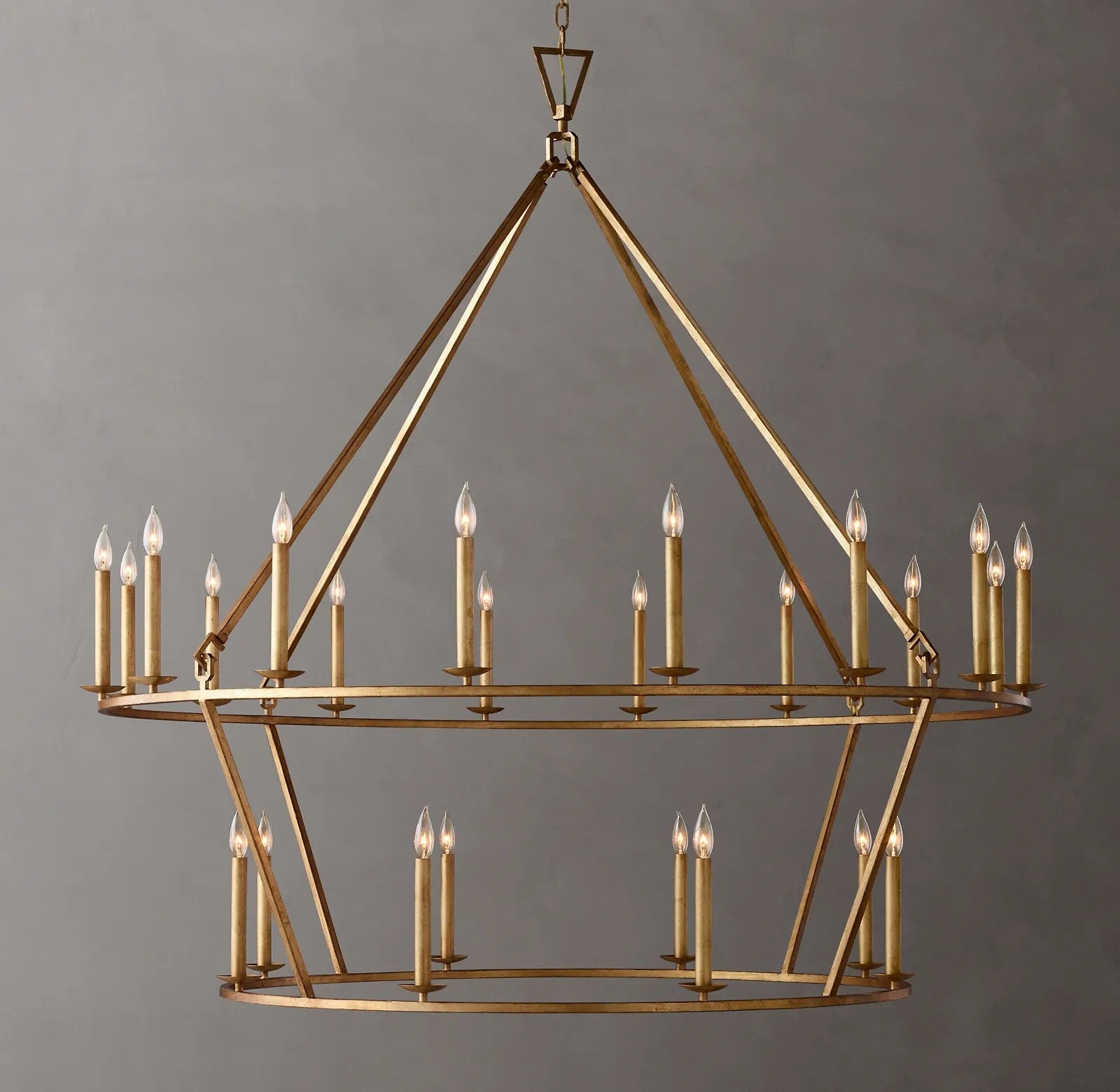 Dickens 19th C. English Openwork Two-Tier Round Chandelier 62"