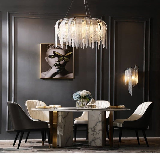 Elisa Luxury Aluminum Chain Tassel Chandelier