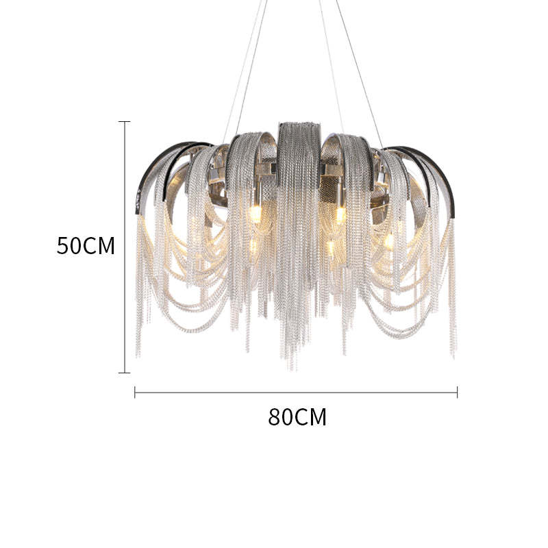 Elisa Luxury Aluminum Chain Tassel Chandelier