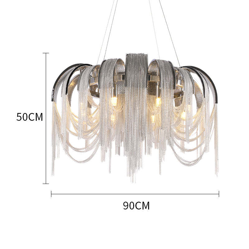 Elisa Luxury Aluminum Chain Tassel Chandelier