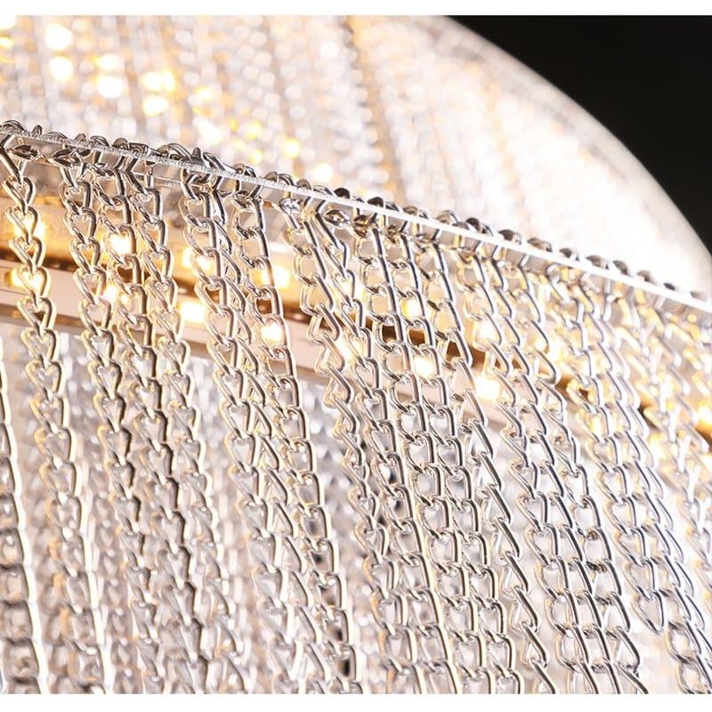 Elisa Luxury Aluminum Chain Tassel Ring Multilayer Chandelier