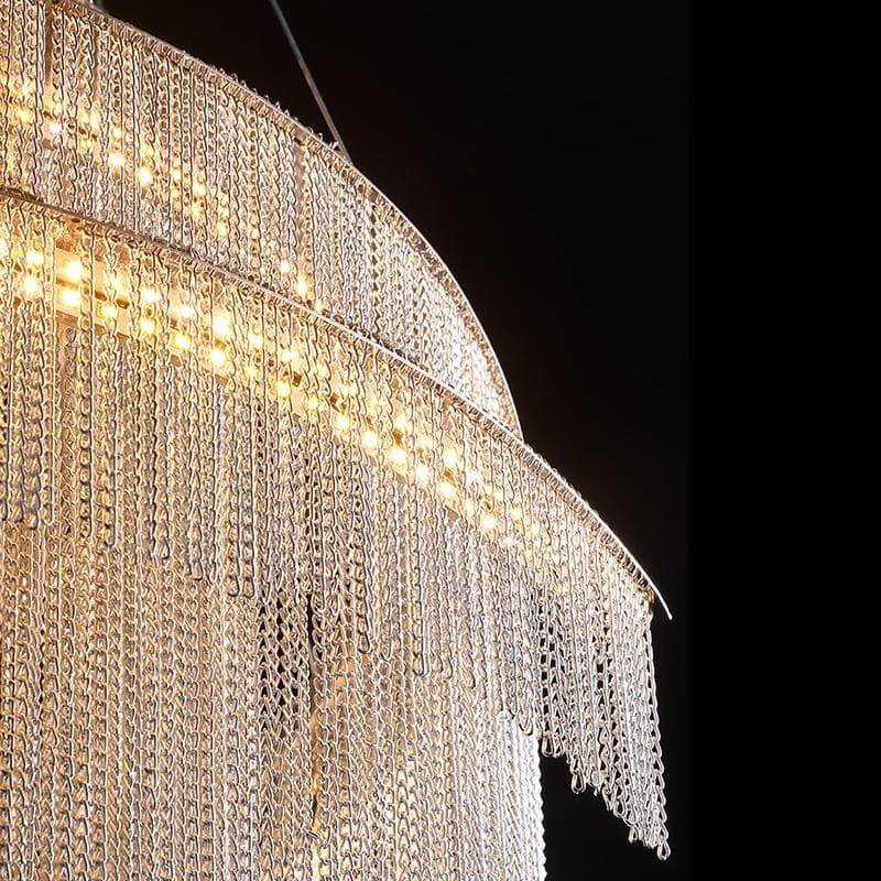Elisa Luxury Aluminum Chain Tassel Ring Multilayer Chandelier