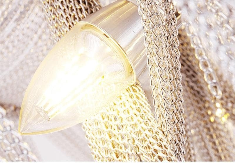 Elisa Luxury Double-Layer Aluminum Chain Tassel Chandelier