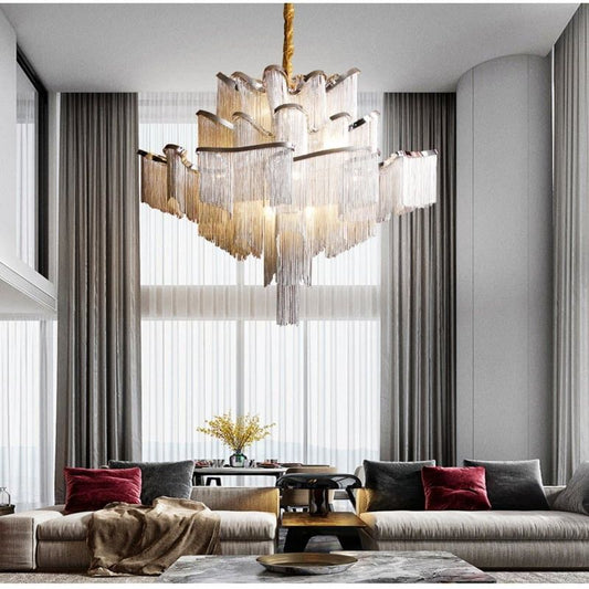Elisa Luxury Flower Chain Tassel Chandelier