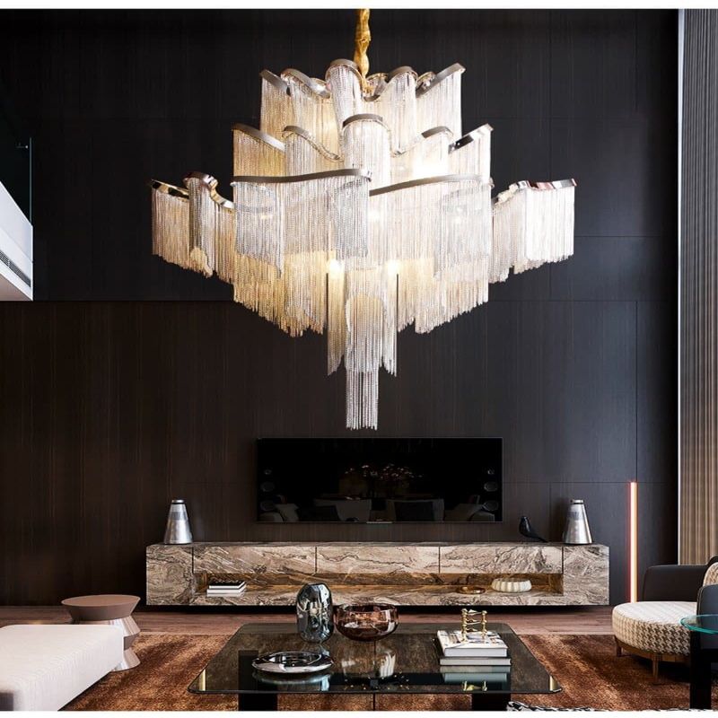 Elisa Luxury Flower Chain Tassel Chandelier