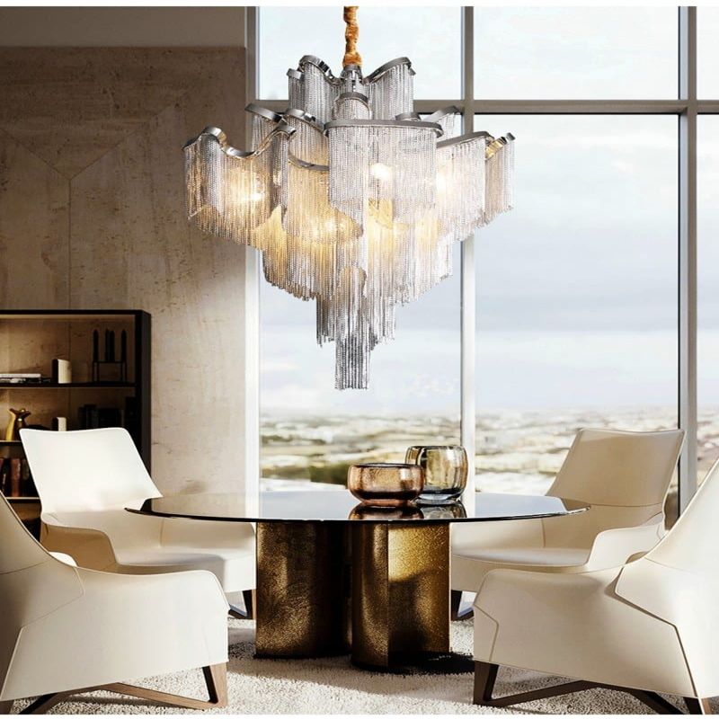 Elisa Luxury Flower Chain Tassel Chandelier
