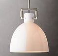 Load image into Gallery viewer, Everett Machinist Milk Glass Cloche Pendant
