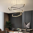 Load image into Gallery viewer, Besy Hexagonal Rock Crystal Black Ring Chandelier

